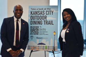 Quinton Lucas Janá Wagner KC BizCare Outdoor Dining celebration