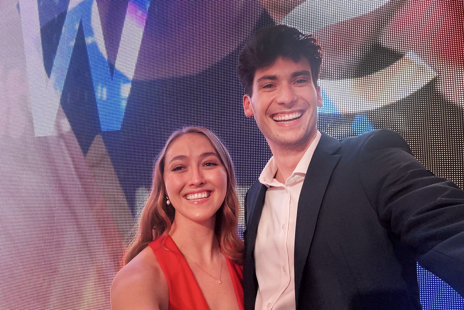 Danielle Wilder and Matthew Bitner-Glindzicz celebrate nCase Tech winning an Arch Grants award during the 2025 Arch Grants gala at St. Louis Union Station Hotel; photo courtesy of nCase Tech