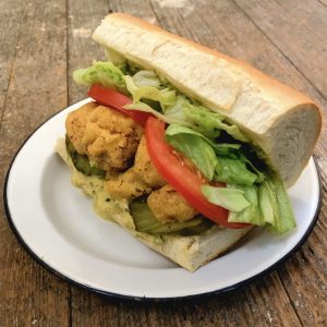 Fried mushroom po’boy, Cauldron Collective