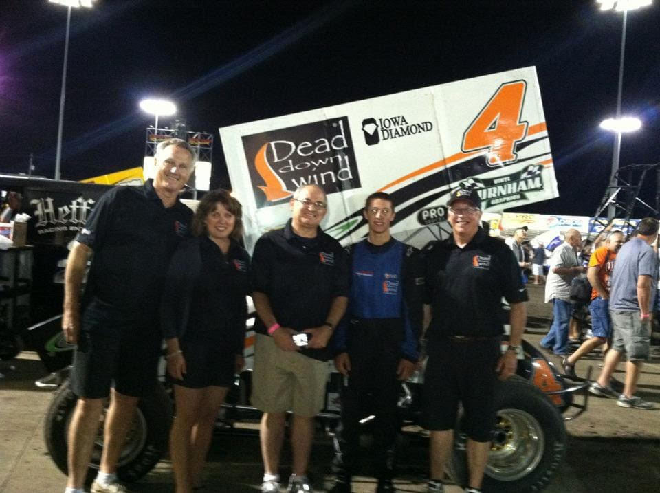 Monte McDowell and Dakota Hendrickson at an Iowa race track