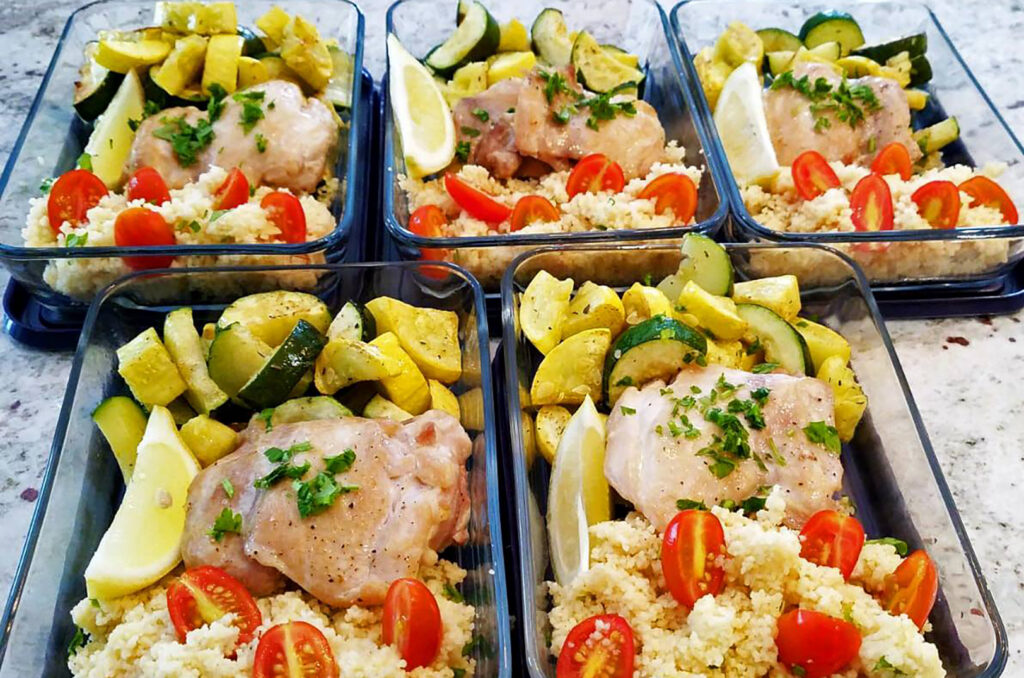 Black pepper and lemon braised chicken thighs with roasted squash and couscous, Friend That Cooks