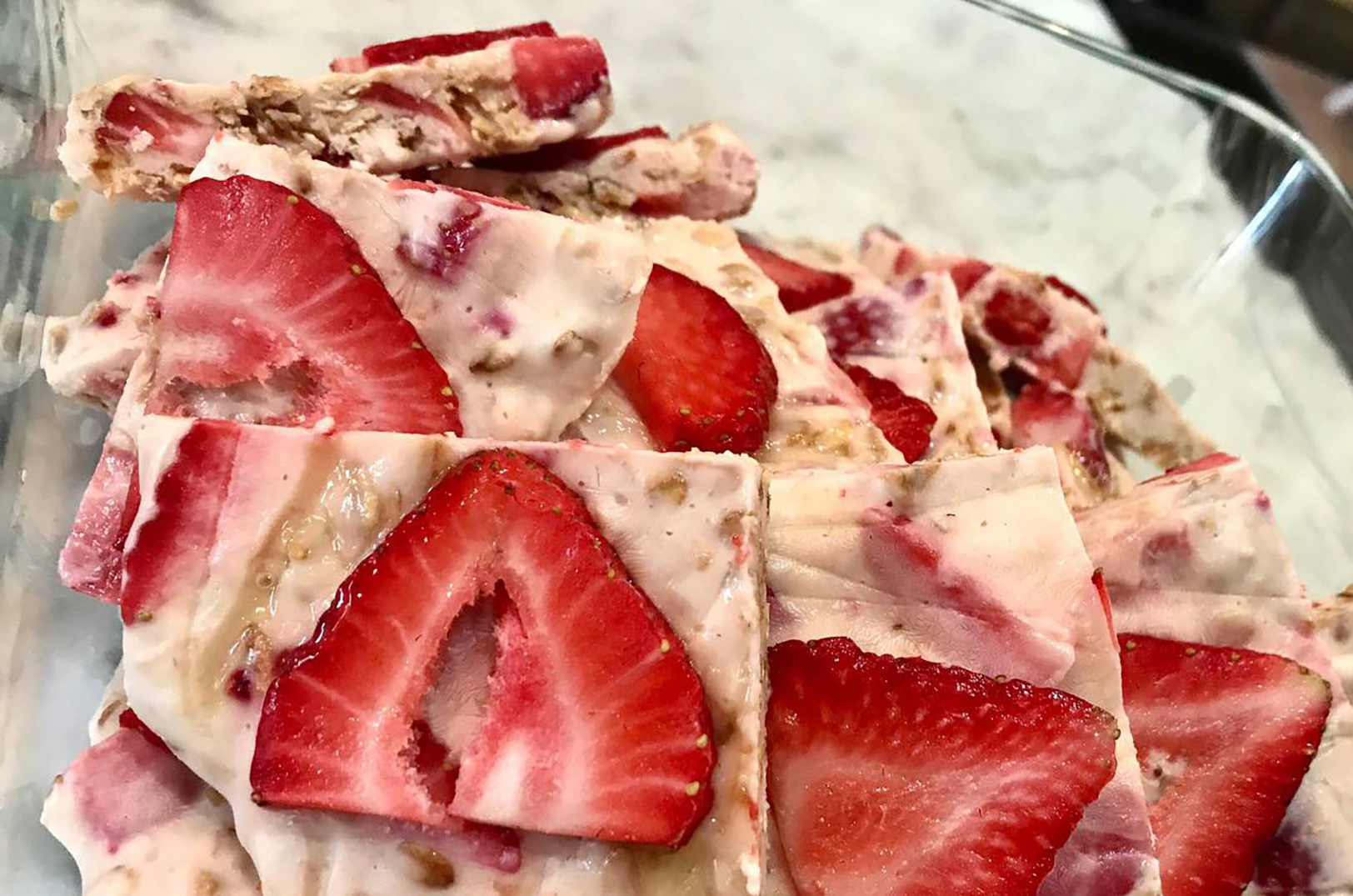 Frozen strawberry granola yogurt bars, Friend That Cooks