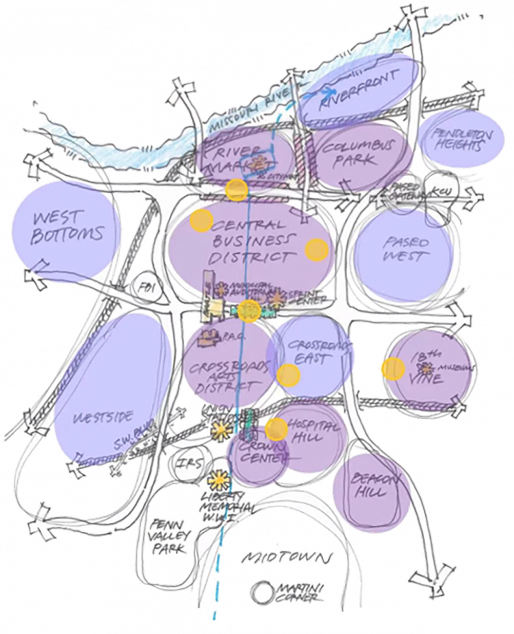 Neighborhood rendering courtesy of Imagine Downtown KC
