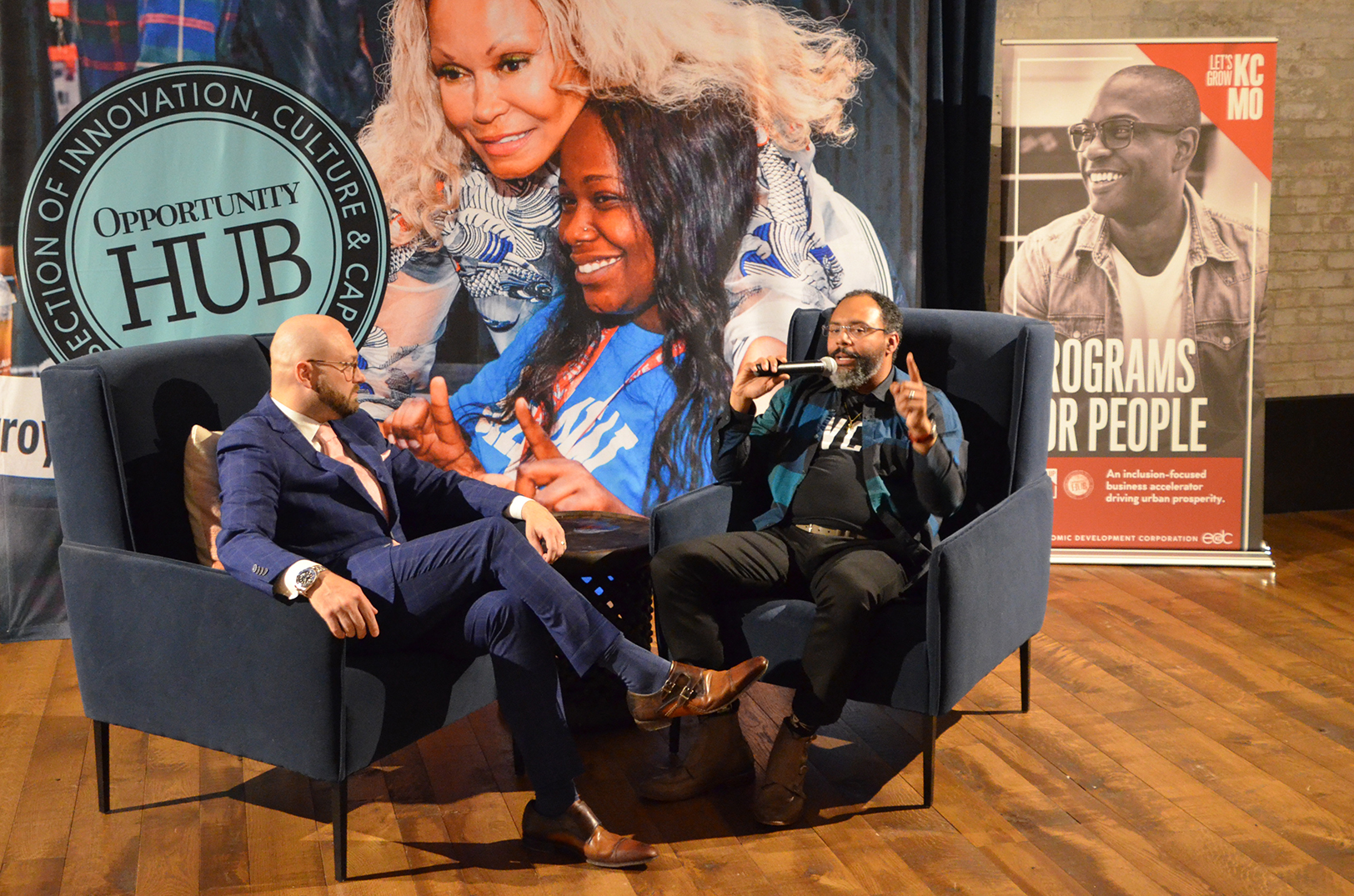 Drew Solomon, Economic Development Corporation of Kansas City; and Rodney Sampson, Opportunity Hub