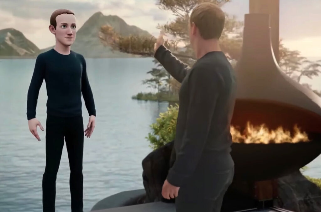 Mark Zuckerberg demonstrates real-life and augmented reality integration in the metaverse