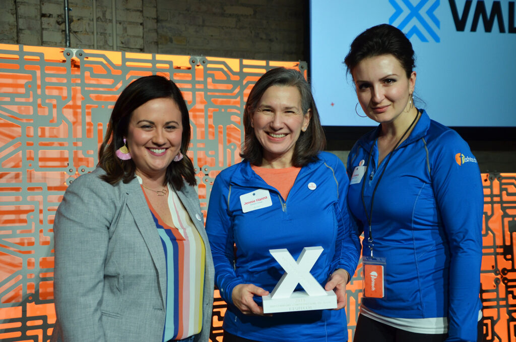 Kara Lowe, KC Tech Council; Jennie Hanna and Valerie Sablin, Fishtech Group