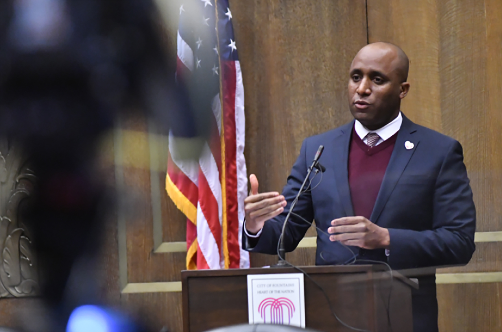 Mayor Quinton Lucas, April 2021; photo by Carlos Moreno, KCUR